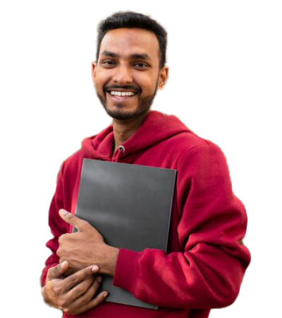 front-view-smiley-man-holding-book_23-2149915900